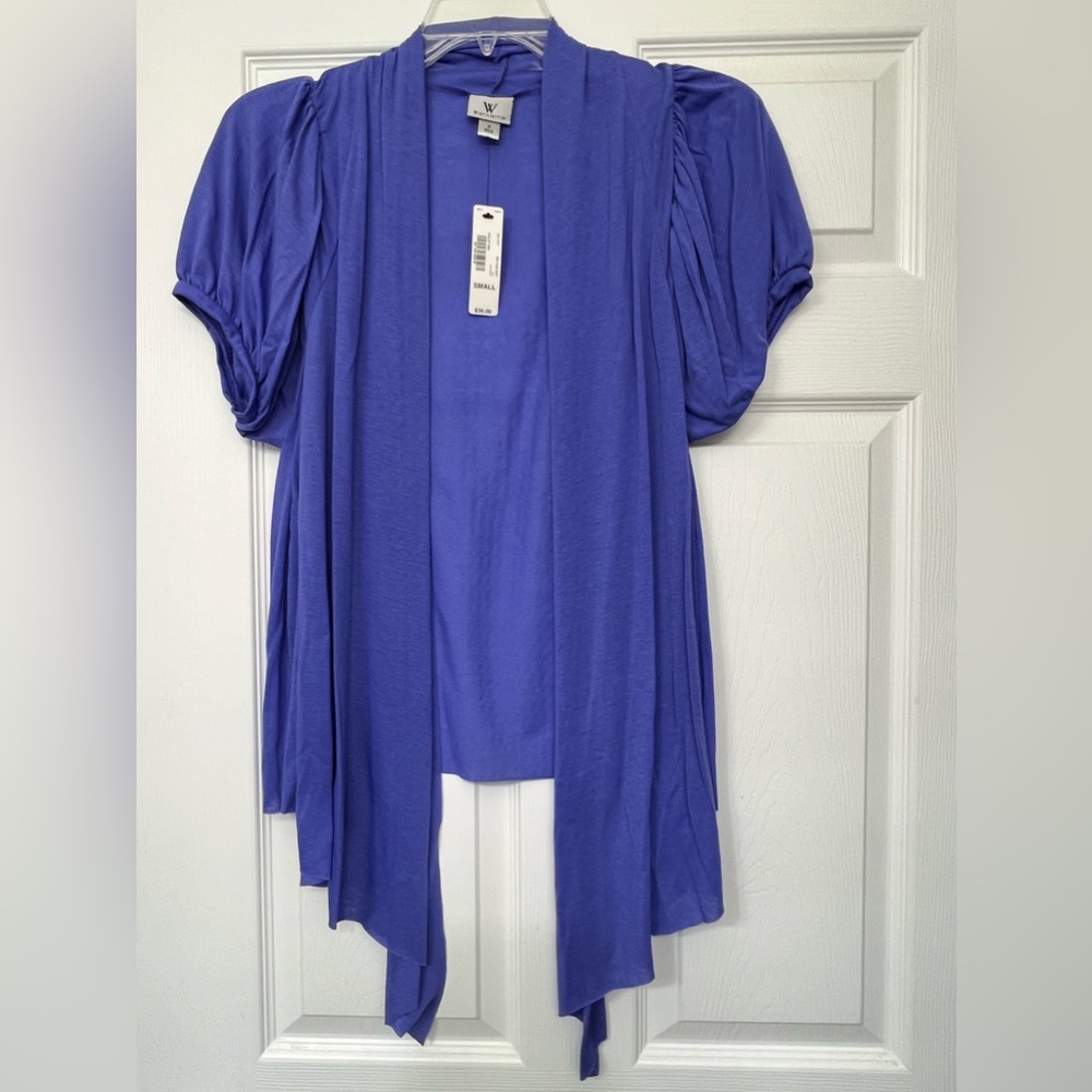 Worthington Women’s Purple Short Sleeve Cardigan